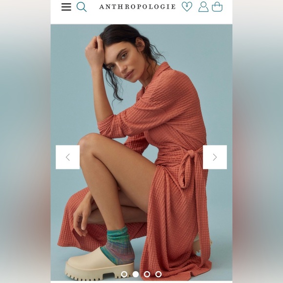 By Anthropologie Waffle Wrap Dress - Picture 2 of 12